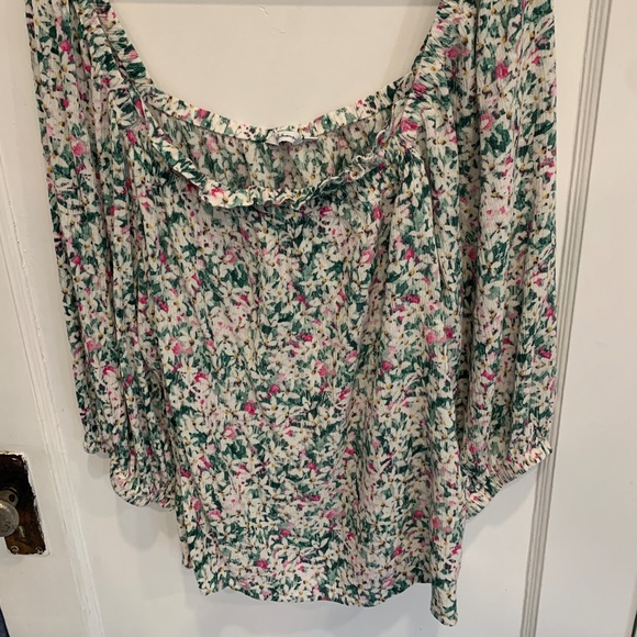 NEVER WORN! Reitmans Floral 3/4-Sleeve Blouse with Square Neckline Sz 2X - Picture 9 of 11